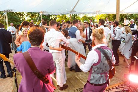 Summer Solstice Wedding – Polly and Steve the guests join the couple on the dancefloor