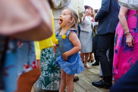 Summer Solstice Wedding – Polly and Steve a young guest on the dancefloor
