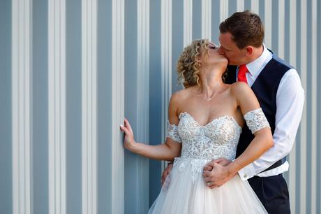 Summer Solstice Wedding – Polly and Steve bride and groom kiss