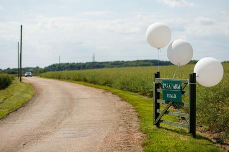 Summer Solstice Wedding – Polly and Steve balloons at the entrance to the wedding reception