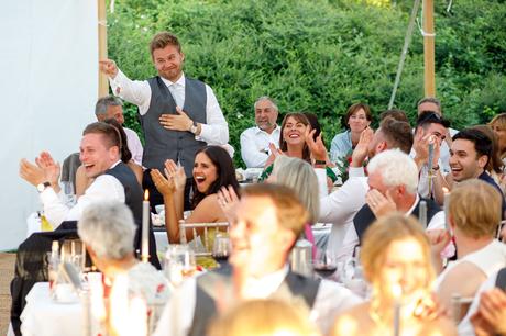 Summer Solstice Wedding – Polly and Steve reactions to the best mans speech