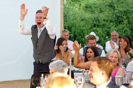 Summer Solstice Wedding – Polly and Steve reactions to the best mans speech