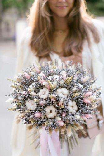 wedding ideas volume bouquet with lavender and cotton flowers lavendercastle.ru