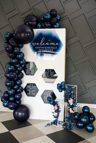 wedding ideas amazing blue ballons decorate welcome signs big fish photography