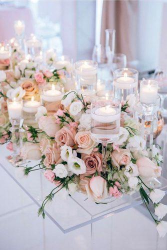wedding ideas pale pink table décor with roses and candles mimmo & co