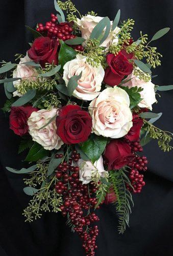 bridal bouquet shapes white red casacade bouquet royalgardensflowers