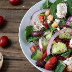 Vegan Greek Salad with Oil-Free Dressing and Tofu Feta