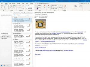 Screen shot of Microsoft Outlook RSS Subscriptions