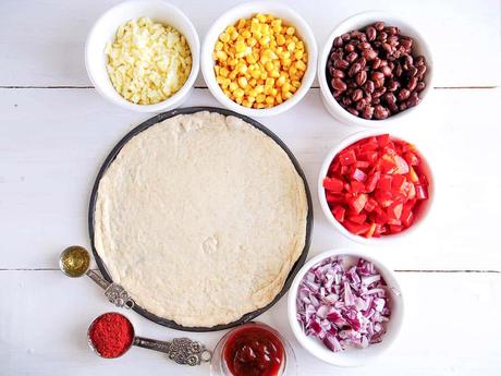 Barbecue Black Bean, Red Pepper, and Corn Pizza