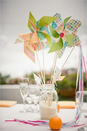 how to make wedding centerpieces paper pinwheels table decor