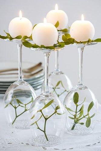 how to make wedding centerpieces wine glasses upside down with flowers and candles