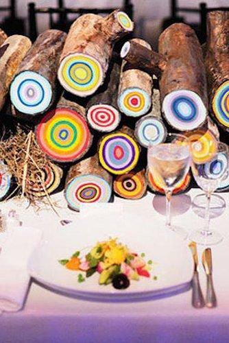 how to make wedding centerpieces colored logs wedding table decor
