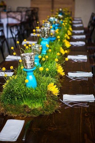 how to make wedding centerpieces grass table runner