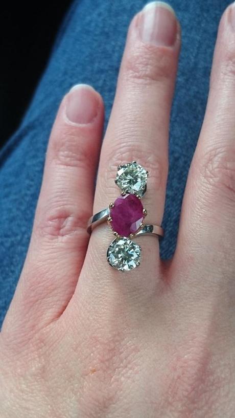 Ruby and Diamond Engagement Ring