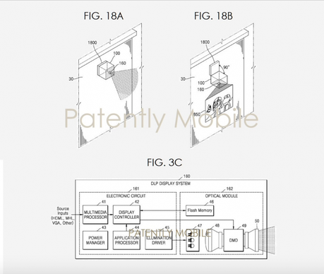 Samsung patents portable projector that can be controlled via smartphone