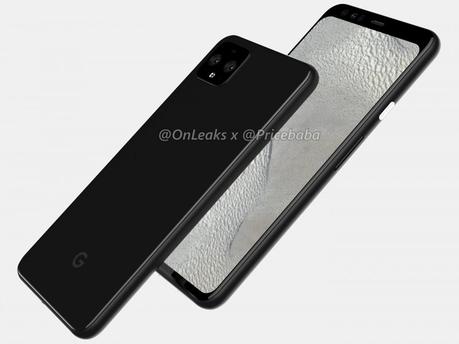 Pixel 4 XL renders show a notchless phone with bottom-firing speakers