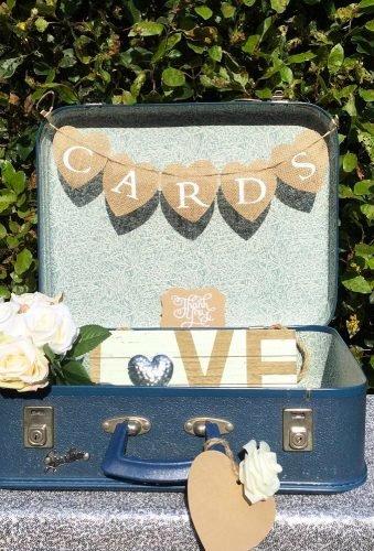 shabby chic vintage wedding decor ideas blue card box cobhambunting