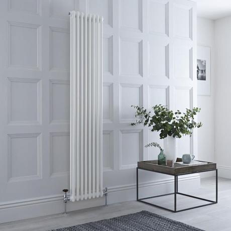 Milano Windsor vertical white column radiator.