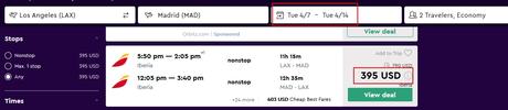 Los Angeles to Madrid for only $395 (basic economy, nonstop)