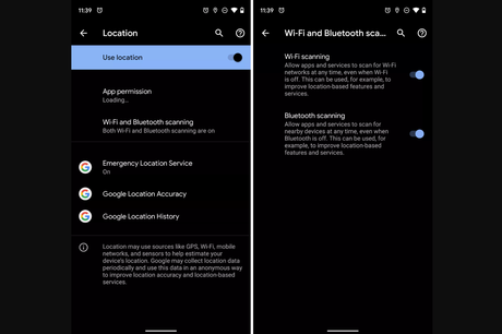 Android Q Location Settings Advanced