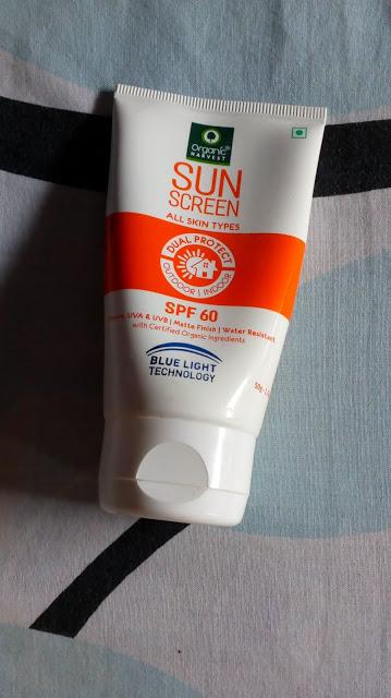 Organic Harvest Sunscreen with Blue Light Technology - SPF 60 PA+++  Review