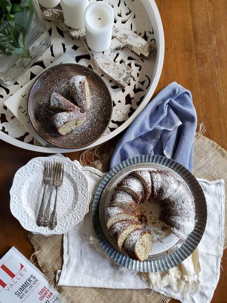 healthier banana walnut bundt cake