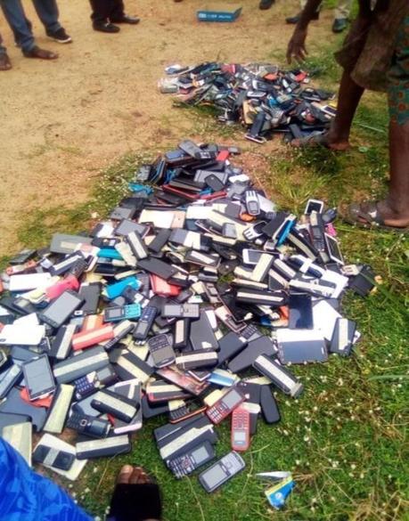 Poly Ibadan Burns Cell Phones Worth Millions Seized From Students During Examination – Photos