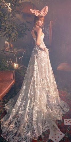 galia lahav wedding dresses a line low back with train floral 2020