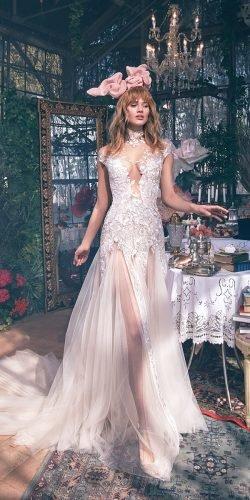 galia lahav wedding dresses a line with plunging sweetheart neckline cape sleeves illusion high neck