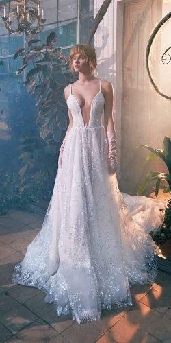 galia lahav wedding dresses ball gown with spaghetti straps deep v neckline sequins 2020