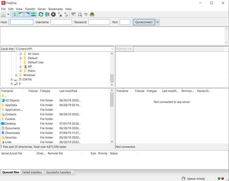 filezilla client