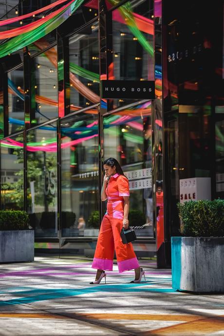 city center DC installation, Dc blogger, East order otter jumpsuit, summer fashion, jumpsuit, street style, colorblock, heels, colorblock shoes, summer fashion, ootd, myriad musings, saumya Shiohare 6