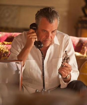 Magic City: Ben the Butcher’s White Linen Guayabera Magic City: Ben the Butcher’s White Linen Guayabera