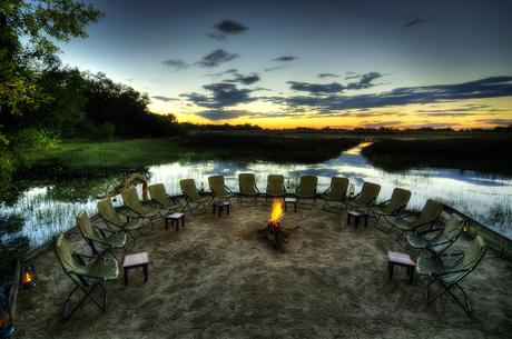 Camp fire at Kanana Camp - Okavango Delta, Bostwana