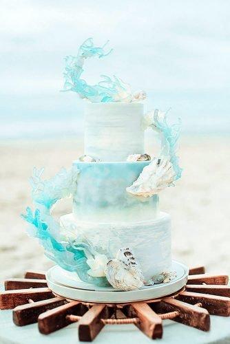 wedding cake ideas photos gallery inspired by the ocean with with shells and jets of water hazelwood photo
