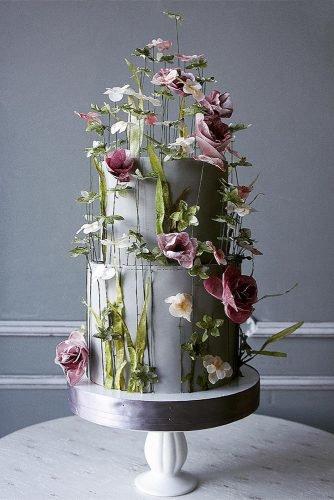 wedding cake ideas photos gallery pink and white flowers blooms on grey cake elena_gnut_cake