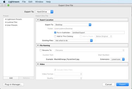 Lightroom Export settings for Instagram