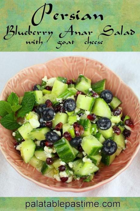 Persian Blueberry Anar Salad with Cucumber #BlueberryWeek Persian Blueberry Anar Salad with Cucumber #BlueberryWeek