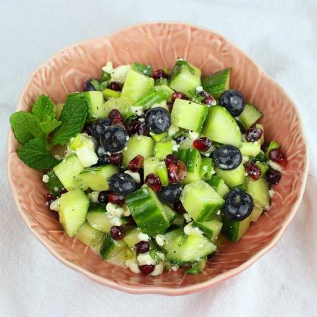 Persian Blueberry Anar Salad with Cucumber #BlueberryWeek Persian Blueberry Anar Salad with Cucumber #BlueberryWeek