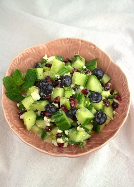 Persian Blueberry Anar Salad with Cucumber #BlueberryWeek Persian Blueberry Anar Salad with Cucumber #BlueberryWeek