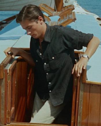 Alain Delon’s Black Linen Shirt in Purple Noon Alain Delon’s Black Linen Shirt in Purple Noon