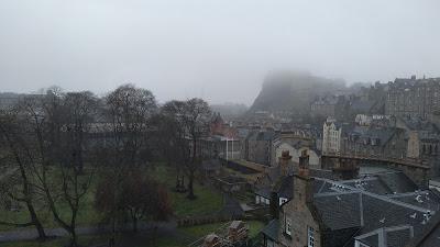 Edinburgh castle in the fog