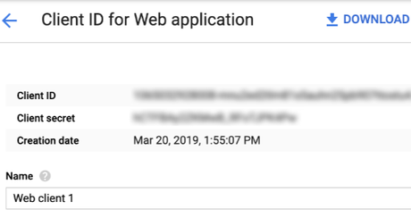 web application client ID