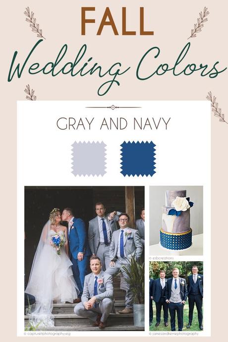 fall wedding colors palette gray and navy