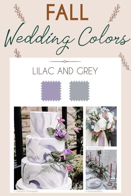 fall wedding colors palette lilac and grey