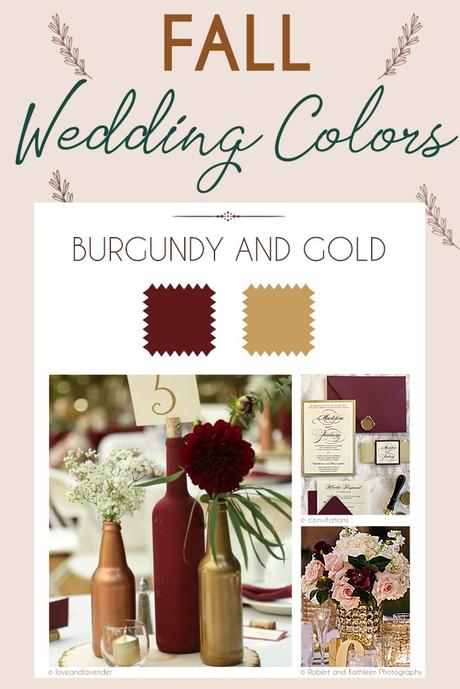 fall wedding colors palette burgundy and gold theme