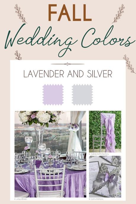 fall wedding colors palette lavender and silver