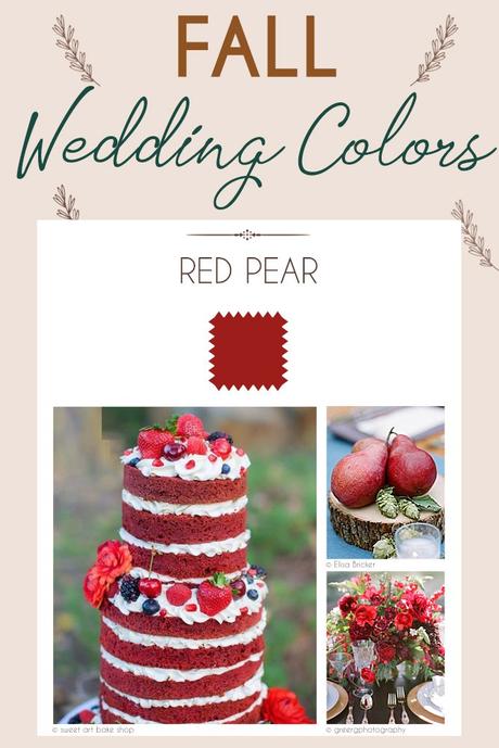 fall wedding colors palette red pear