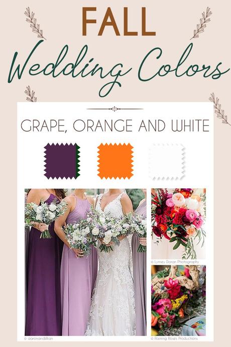 fall wedding colors palette grape orange white