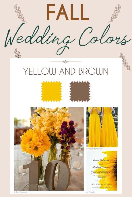 fall wedding colors palette yellow and brown